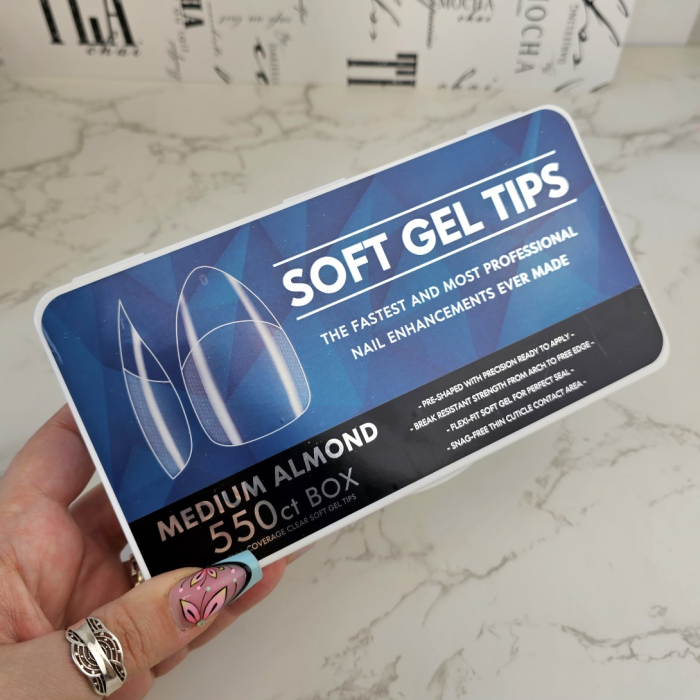 FTips PRO Soft Gel Fullcover Tips - Medium Almond 550