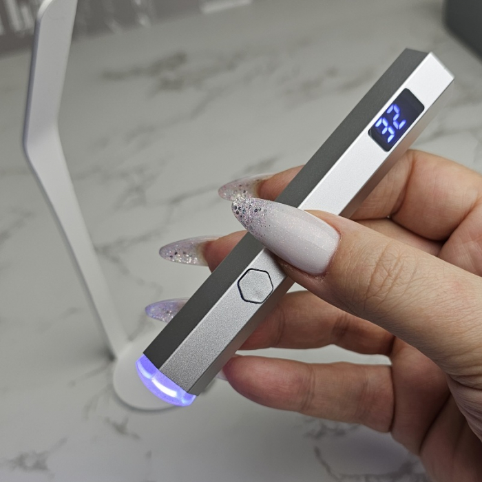 Mini USB UV LED Lampe mit Display, Stativ & Silikon Stamper