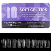 FTips PRO Soft Gel Fullcover Tips - Medium Square 550