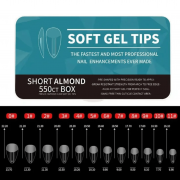 FTips PRO Soft Gel Fullcover Tips - Short Almond 550