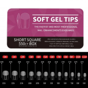 FTips PRO Soft Gel Fullcover Tips - Short Square 550